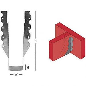 Joist Hanger for 2" x 8" Nominal Lumber - 22G Galvanized Steel #216