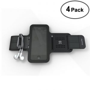 XtremeMac Sportwrap Sport Armband Case for iPod Touch 5G, iPhone 5/5S/5C - Black (4 Pack)