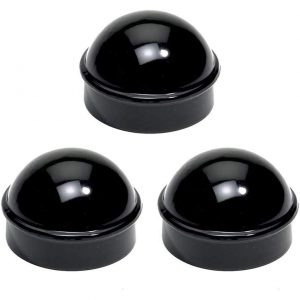 1 7/8" Aluminum Chain Link Fence Round Style Main Post Cap - Powder Coated Black (3 Pack)