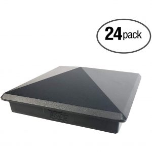 24 Pack Decorex Hardware 5.5" x 5.5" Heavy Duty Aluminium Pyramid Post Cap for True/Actual 5.5" x 5.5" Wood Posts - Black (Works ONLY with Actual 5.5" x 5.5" Posts. Will NOT Work with Actual 6" x 6" Posts)