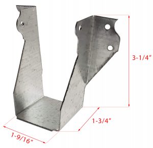 4 Pack Joist Hanger for 2" x 4" Nominal Lumber - 18G Steel G185 Triple Zinc Galvanized #450-3