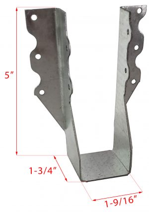 10 Pack Joist Hanger for 2" x 6" Nominal Lumber - 18G Steel G185 Triple Zinc Galvanized #452-3