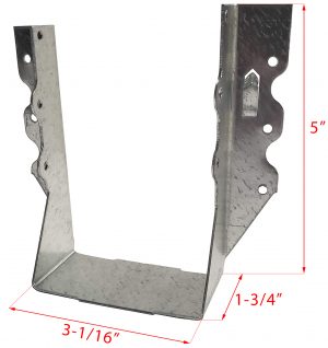 Joist Hanger for 4" x 6" Nominal Lumber - 18G Steel G185 Triple Zinc Galvanized #454-3