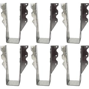 6 Pack Joist Hanger for 2" x 6" Nominal Lumber - 18G Steel G185 Triple Zinc Galvanized #452-3
