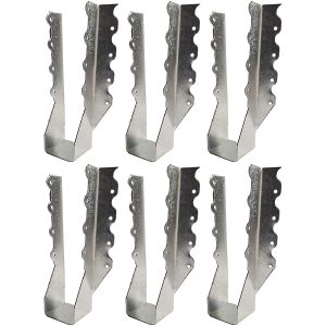 6 Pack Joist Hanger for 2" x 8" Nominal Lumber - 18G Steel G185 Triple Zinc Galvanized #456-3