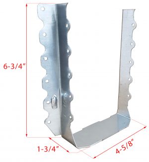 6 Pack Joist Hanger for 6" x 8-10" Nominal Lumber - 20G Galvanized Steel #228