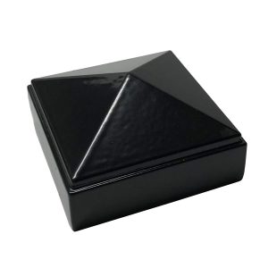 4 Pack Decorex Hardware 2" x 2" Aluminium Pyramid Post Cap for Metal Posts - Pressure Fit - Black