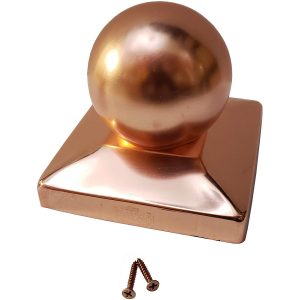 Decorex Hardware 5.5" x 5.5" Solid Copper Ball Post Cap For Actual 5.5" x 5.5" Wood Posts