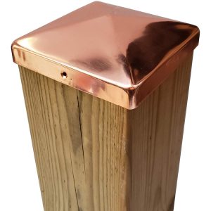 Decorex Hardware 5.5" x 5.5" Solid Copper Pyramid Post Cap for Actual 5.5" x 5.5" Wood Posts