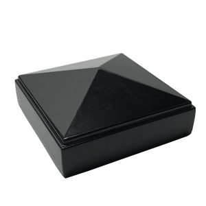 6 Pack Decorex Hardware 2.5" x 2.5" Aluminium Pyramid Post Cap For Metal Posts - Pressure Fit - Black