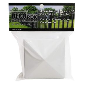 12 Pack Decorex Hardware 3" x 3" Aluminium Pyramid Post Cap for Metal Posts - Pressure Fit