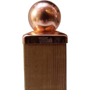Decorex Hardware 3.5" x 3.5" Solid Copper Ball Post Cap for Actual 3.5" x 3.5" Wood Posts