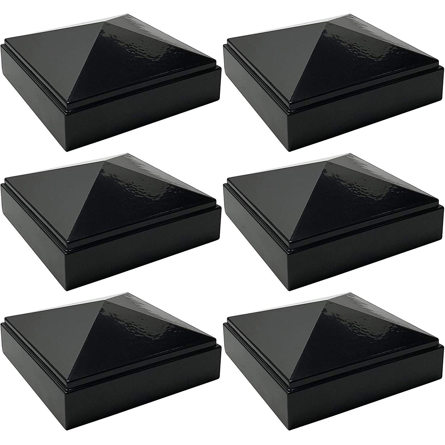 3" x 3" Decorex Hardware Aluminium Pyramid Post Cap for Metal Posts Black 