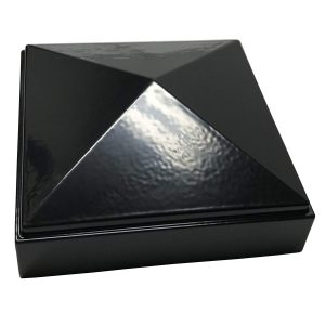 6 Pack Decorex Hardware 3" x 3" Aluminium Pyramid Post Cap For Metal Posts - Pressure Fit - Black