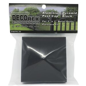 6 Pack Decorex Hardware 3" x 3" Aluminium Pyramid Post Cap For Metal Posts - Pressure Fit - Black