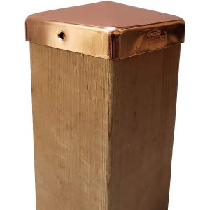 Decorex Hardware 3.5" x 3.5" Solid Copper Pyramid Post Cap For Actual 3.5" x 3.5" Wood Posts