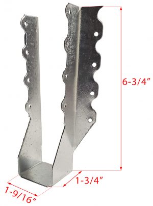 6 Pack Joist Hanger for 2" x 8" Nominal Lumber - 18G Steel G185 Triple Zinc Galvanized #456-3