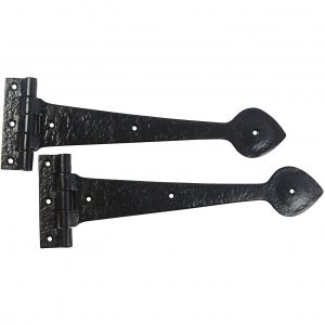 Antique Style Tee Hinge 12" Powder Coated Black (2 Pieces Per Pack)