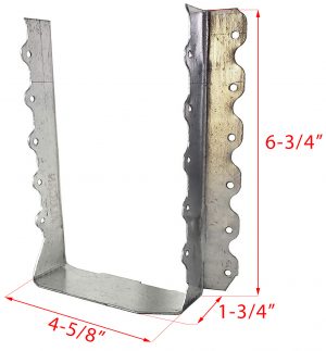 6 Pack Joist Hanger for 6" x 8-10" Nominal Lumber - 18G Steel G185 Triple Zinc Galvanized #228-3