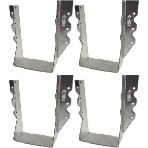4 Pack Joist Hanger for 4" x 6" Nominal Lumber - 18G Steel G185 Triple Zinc Galvanized #454-3