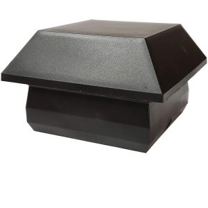 Nuvo Iron Decorative Pyramid Plastic Post Cap for 3.5" x 3.5" Wood Posts - Black - SPC25