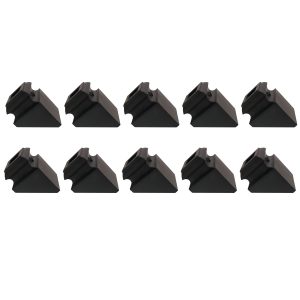 10 Pack 1/2" Baluster Pitch Angled Slant Shoe with Set Screw for Use with 1/2" Square Iron Balusters - (Satin Black) - DH-31