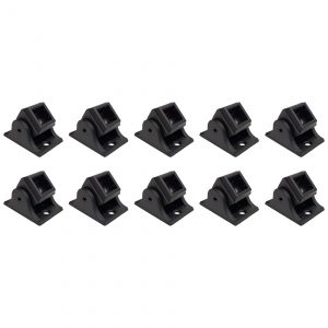 10 Pack Baluster Screw Down Swivel Shoe with Set of Screws for Use with 1/2" Square Iron Balusters (Satin Black) - DH-61