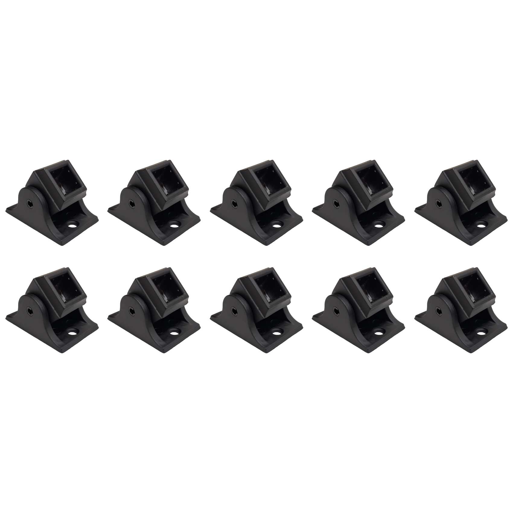 44 Satin Black Myard Pitch Angled Slant Shoes with Screw for 1/2 Square Iron Stair Balusters 10-Pack
