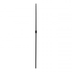 Iron Stair Balusters 1/2" Square x 44" Long, Single Knuckle, Hollow, Black Powder Coated - 15pcs - (Satin Black) - DH-06