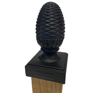 Decorex Hardware 3.5" x 3.5" Heavy Duty Aluminum Pineapple Post Cap for True/Actual 3.5" x 3.5" Wood Posts - Black (Works ONLY with Actual 3.5" x 3.5" Posts. Will NOT Work with Actual 4" x 4" Posts)