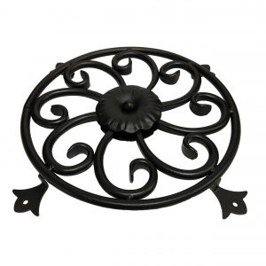 Decorex Hardware 12" Round Ornament Speakeasy/Grill for Gates, Doors, Walls - Wrought Iron, Powder Coated Black - DHOSG-02