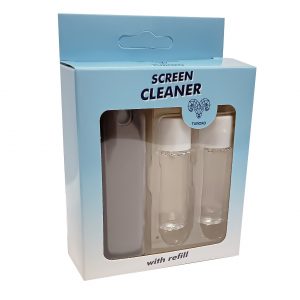 Screen Cleaner - Spray + Microfiber Body + 2X Refills - Innovative Cleaning Solution - On The Go Screen Cleaner - Gray - TRX-SCB-02