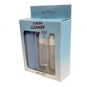 Screen Cleaner - Spray + Microfiber Body + 2X Refills - Innovative Cleaning Solution - On The Go Screen Cleaner - Blue - TRX-SCB-01