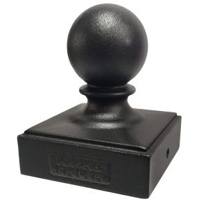 Decorex Hardware 3.5" x 3.5" Heavy Duty Aluminum Ball Post Cap for True/Actual 3.5" x 3.5" Wood Posts - Black (Works ONLY with Actual 3.5" x 3.5" Posts. Will NOT Work with Actual 4" x 4" Posts)