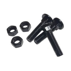 8 x 35 mm Long Carriage Bolt Set w/Hex Nut for Chain Link Fence Accessories - Black (20 Pack)