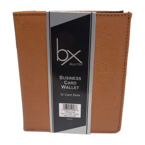 Buxton Credit - Business Card Wallet Case Holder - 32 Card Slots - Brown