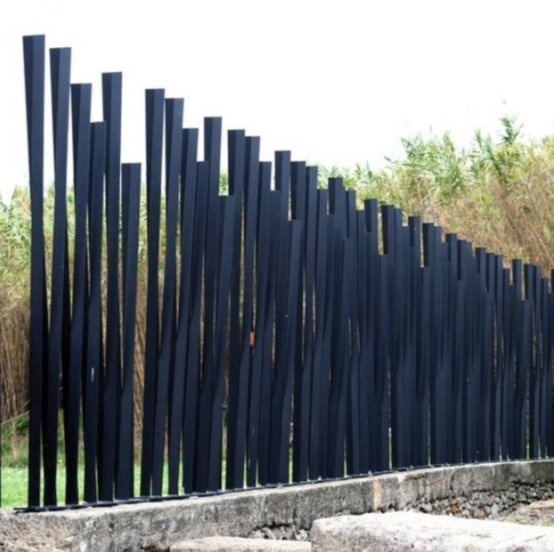 modern fence design idea - black stone