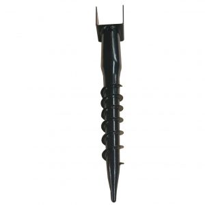 2 Pack Ground Spike Post Anchor 27" Long for 3.5" x 3.5" Post - Black Powder Coated - DH-GS2