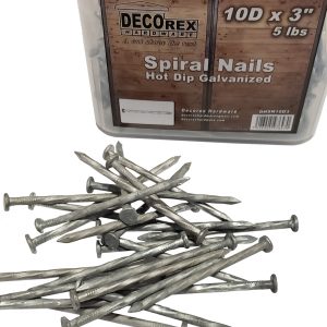 10D x 3" Spiral Shank Nails Hot Dipped Galvanized - 5lb - DHSN10D3