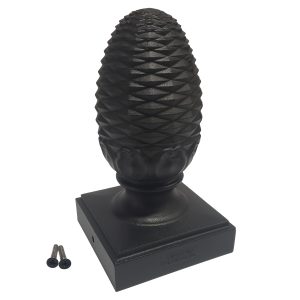 True 6" x 6" Heavy Duty Aluminum Pineapple Post Cap for True/Actual 6" x 6" Wood Posts - Black (Works ONLY with Actual 6" x 6" Posts. Will NOT Work with Actual 5.5" x 5.5" Posts)
