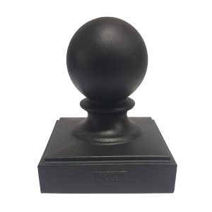 True 6" x 6" Heavy Duty Aluminum Ball Post Cap for True/Actual 6" x 6" Wood Posts - Black
