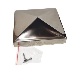 True 6" x 6" Stainless Steel Pyramid Post Cap for True/Actual 6" x 6" Wood Posts - (Works ONLY with Actual 6" x 6" Posts. Will NOT Work with Actual 5.5" x 5.5" Posts)