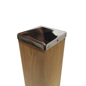 5.5" x 5.5" Stainless Steel Pyramid Post Cap for True/Actual 5.5" x 5.5" Wood Posts