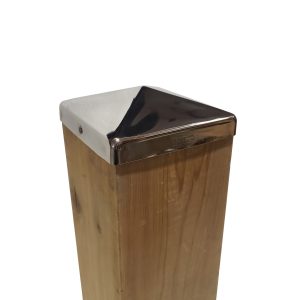 5.5" x 5.5" Stainless Steel Pyramid Post Cap for True/Actual 5.5" x 5.5" Wood Posts