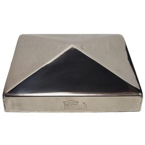 True 6" x 6" Stainless Steel Pyramid Post Cap for True/Actual 6" x 6" Wood Posts - (Works ONLY with Actual 6" x 6" Posts. Will NOT Work with Actual 5.5" x 5.5" Posts)