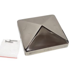 5.5" x 5.5" Stainless Steel Pyramid Post Cap for True/Actual 5.5" x 5.5" Wood Posts (Works ONLY with Actual 5.5" x 5.5" Posts. Will NOT Work with Actual 6" x 6" Posts)