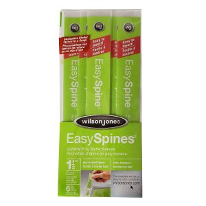Wilson Jones EasySpines Binder Inserts 1.5 Inch Width - 6 Poly Spine Sleeves - Clear - 4 PACK