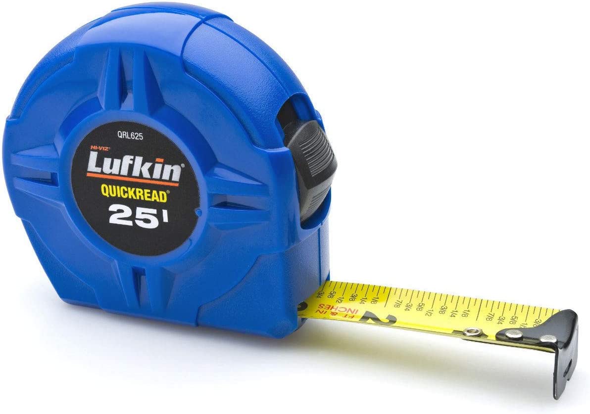 Crescent Lufkin 1 x 25' Hi-Viz® Blue Quickread Yellow Clad Tape Measure 