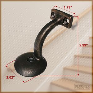 5 Set Handrail Round Brackets For Stairways With Mounting Screws - (Oil Brushed) - DH-B2