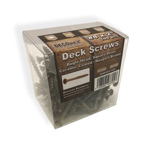 100 pcs #8 x 2" Deck Screws | Square Drive | Bugle Head | Brown Ruspert